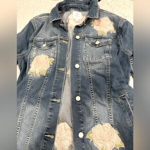 LuLaRoe Medium Floral Jean Jacket
